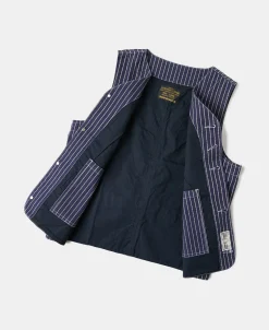 Sale Wabash Stripe Canvas Work Vest Waistcoats