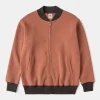 Outlet Waffle Cotton Full-Zip Track Jacket - Orange Jackets&coats