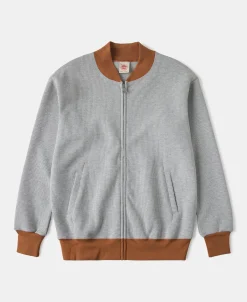 Sale Waffle Cotton Full-Zip Track Jacket - Gray Jackets&coats