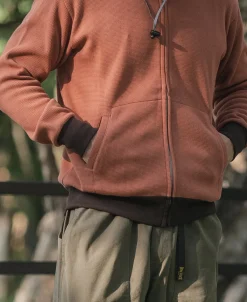 Outlet Waffle Cotton Full-Zip Track Jacket - Orange Jackets&coats