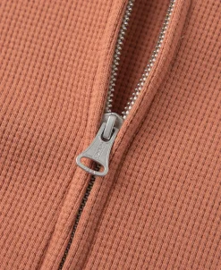 Outlet Waffle Cotton Full-Zip Track Jacket - Orange Jackets&coats