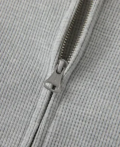 Sale Waffle Cotton Full-Zip Track Jacket - Gray Jackets&coats