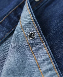 Outlet Western Snap Button Washed Denim Shirt Long Sleeve Shirts | Shirts