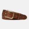 New Western Tooled Leather Belt - Brown Belts