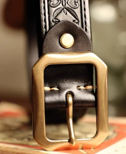 Sale Western Tooled Leather Belt - Black Belts