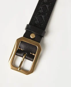 Sale Western Tooled Leather Belt - Black Belts