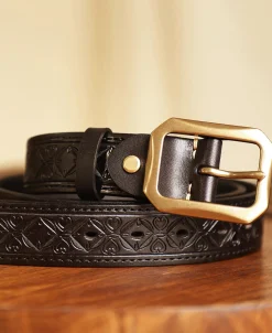 Sale Western Tooled Leather Belt - Black Belts