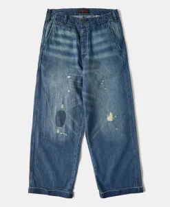 Sale Wide Leg Repaired Jeans Jeans | Denim