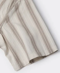 Fashion Yarn-Dyed Dobby Open Collar Shirt Short Sleeve Shirts | Shirts