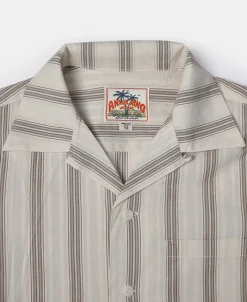 Fashion Yarn-Dyed Dobby Open Collar Shirt Short Sleeve Shirts | Shirts
