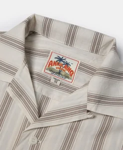 Fashion Yarn-Dyed Dobby Open Collar Shirt Short Sleeve Shirts | Shirts